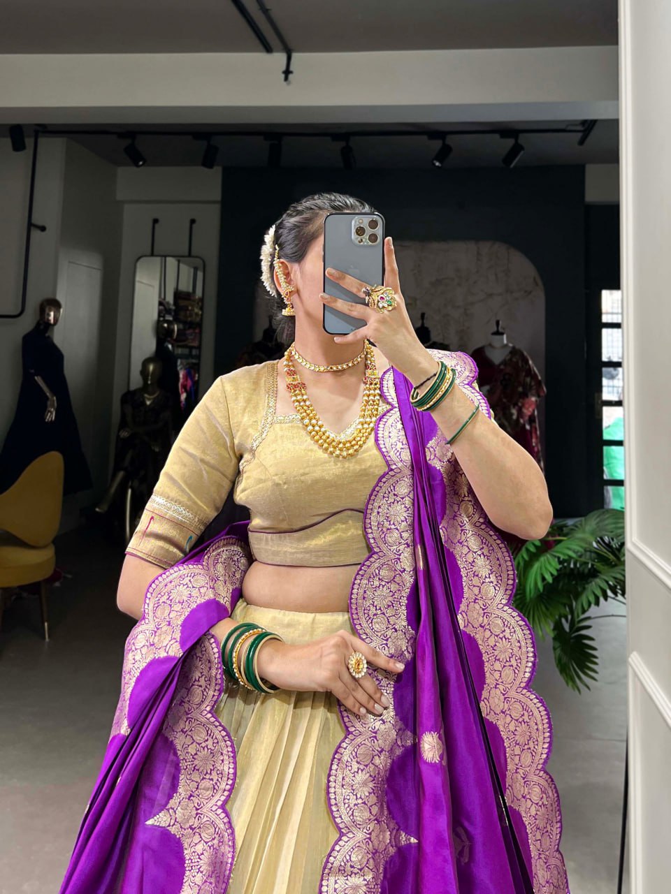 Amazing Lehenga Choli With Paithani Lace Border