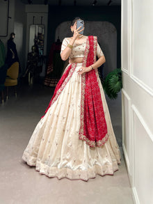 Vichitra Silk Lehenga with Exquisite Sequins and Thread Embroidery Choli