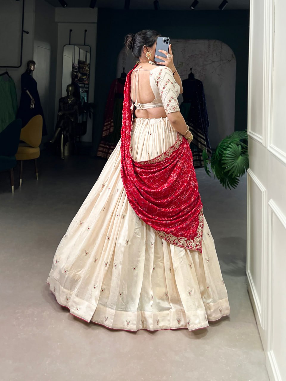 Vichitra Silk Lehenga with Exquisite Sequins and Thread Embroidery Choli