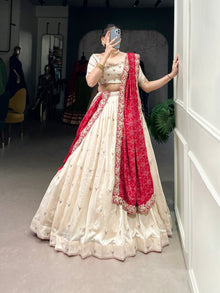 Vichitra Silk Lehenga with Exquisite Sequins and Thread Embroidery Choli