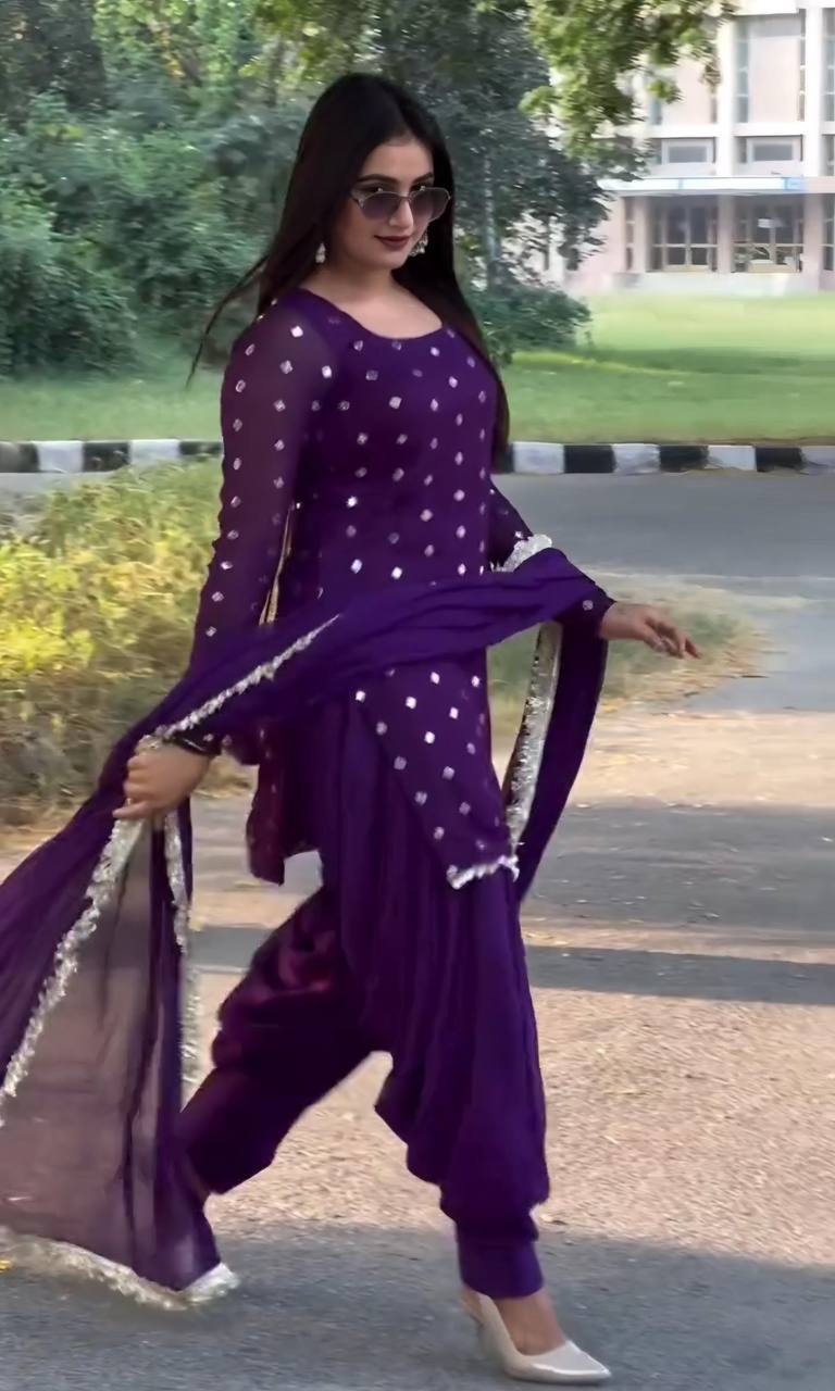 Purple Dhoti 3 PIS Suit👗