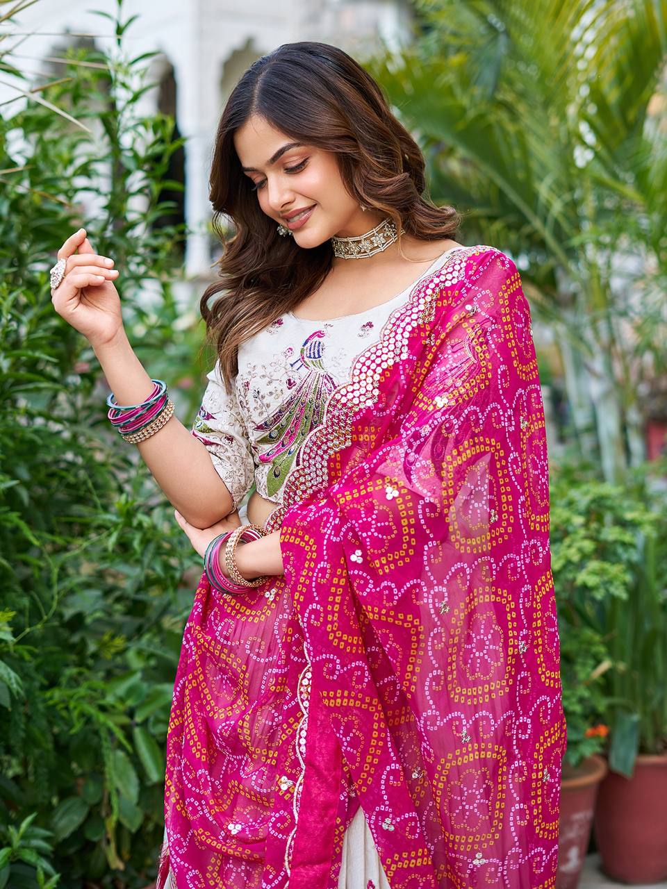 Beautiful Pure Tissue Silk Navratri Chaniya Choli For Women's