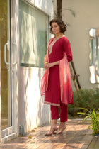 AMAZING ROMAN SILK 3 PIS KURTI WITH EMBEROIDERY DESIGNING FOR WOMENS