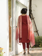 AMAZING ROMAN SILK 3 PIS KURTI WITH EMBEROIDERY DESIGNING FOR WOMENS