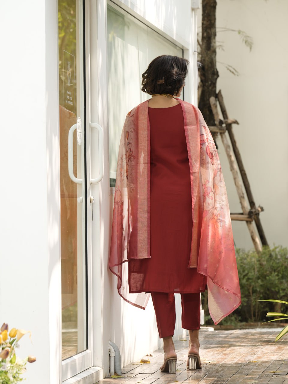 AMAZING ROMAN SILK 3 PIS KURTI WITH EMBEROIDERY DESIGNING FOR WOMENS