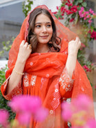 BEAUTIYFUL VISCOSE CHANDERI 3 PIS KURTI WITH EMBEROIDERY DESIGNING ON IT FOR WOMENS