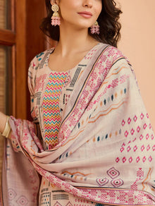 CHANDERI COTTON KURTI WITH PRINTED DESIGN FOR WOMENS