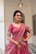 Sequins and Thread Embroidery Work Wedding Lehenga For Women's