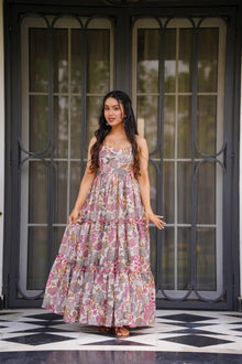COLOURFULL PRINTED FLORAL DESIGN GOWN FOR WOMENS