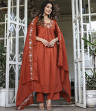AMAZING SOFT RAYON SLUB 3 PIS SUIT WITH EMBEROIDERY DESIGN FOR WOMENS