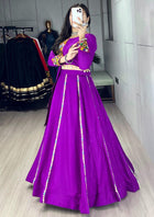 Purple Ethnic Women Cotton Cordsets For Navratri Collection