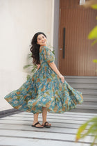 Desirable Women's Full Flair Gown Made With Faux Georgette Fabrics