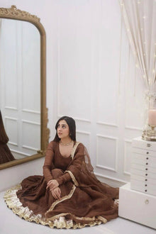 Designer Party Wear Gown Set for Women – Full Moti Work | 3-Piece Set with Dupatta & Bottom | Ready to Wear