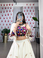 Rayon Mirror Work Lehenga Choli for Garba & Navratri – 8 Meter Flair | Fully Stitched |