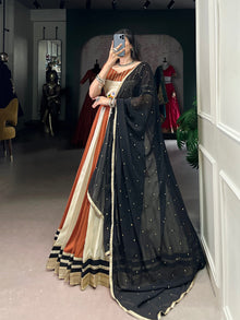 Festive Mirror Work Chinon Lehenga Choli Set for Garba & Navratri – Heavy Flair with Dupatta | Ready to Wear