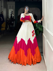 Premium Navratri Lehenga Choli 2025 – Mirror Work Blouse with 6 Meter Flared Rayon Skirt | Ready to Wear Ethnic Set