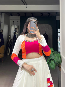 Premium Navratri Lehenga Choli 2025 – Mirror Work Blouse with 6 Meter Flared Rayon Skirt | Ready to Wear Ethnic Set